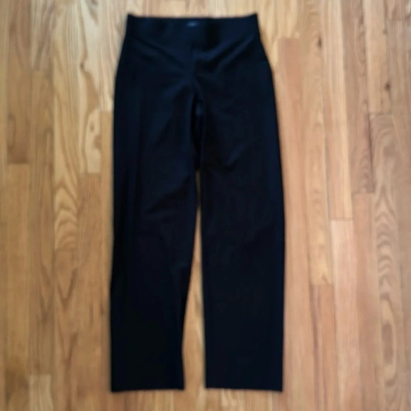 Eileen Fisher sz P black stretch pants elastic waist great pre owned condition - Picture 1 of 7